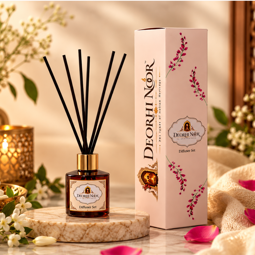 Deorhi Noor Luxe Black Reed Diffuser Set