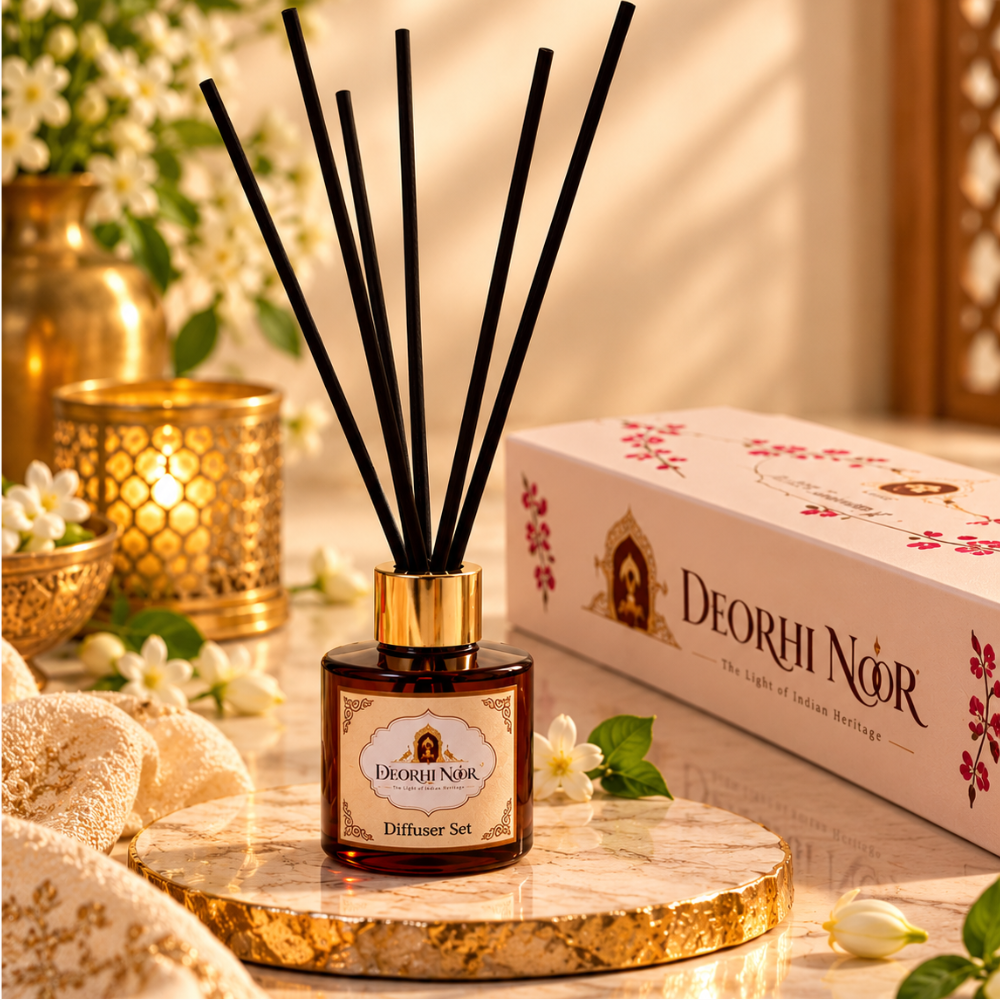 Deorhi Noor Luxe Black Reed Diffuser Set - Image 3